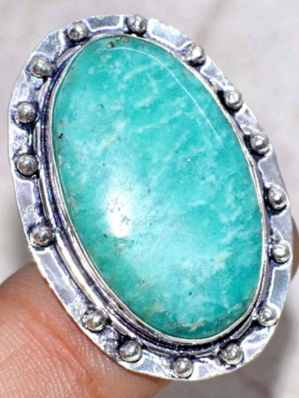 Amazonite Gemstone Jewelry 925 Sterling Silver Handmade Ring